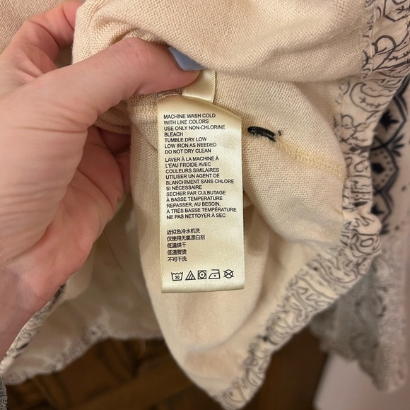 Free People In Pieces Bohemian Patchwork Top Cream and Purple Small - Picture 12 of 12